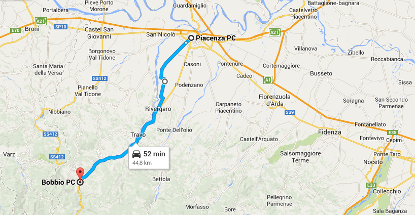Per la mappa del percorso di avvicinamento ci siamo avvalsi di Google Maps