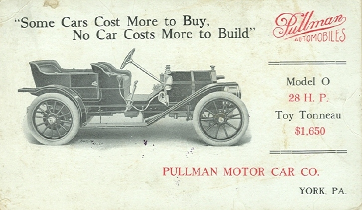 Pubblicità Pullman Automobiles 1910