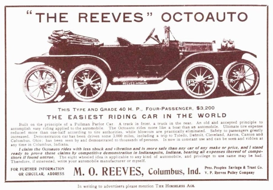 La pubblicità della "The Reeves" Octoauto, 1910 